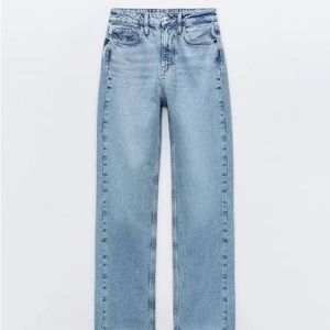Zara High Rise Straight Leg Jeans